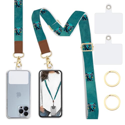 Phone Lanyard Wrist Strap Crossbody Adjustable, Cell Phone Lanyard for Around The Neck Shoulder Wristlet Strap - color: Elephant