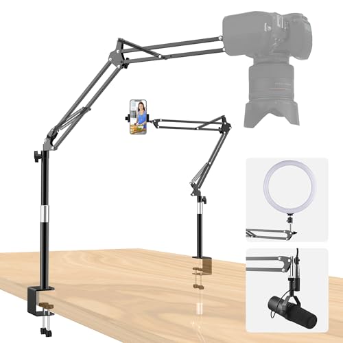 Overhead Camera Mount, Desk Camera Mount with Articulating Arm