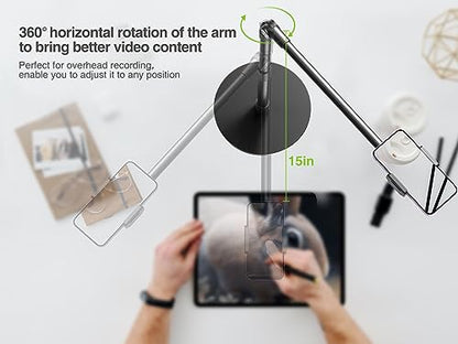 elitehood Overhead Phone Stand, Overhead Tripod for iPhone Desk Recording - style: Desk Stand