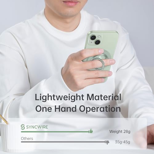 SYNCWIRE for MagSafe Phone Grip, Magnetic Phone Ring Holder - color: Light Green