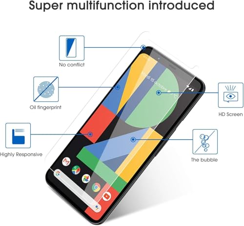 OMOTON [4 Pack] Screen Protector Compatible with Google Pixel 4XL, Tempered Glass Screen Protector for Google Pixel 4 XL 2019 Released, Scratch Resistant/Case Friendly - size: Pixel 4 XL - 6.3 Inch