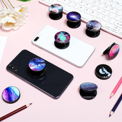 Honoson 9 Pcs Cell Phone Grip Holder Collapsible Holder, Nebula - color: Nebula