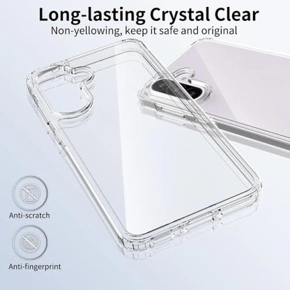 for Samsung Galaxy A56 5G Case Crystal Clear Slim Hard Case Hybrid Shockproof Bumper with Tempered Glass Screen Protector Full Body Anti-Yellow Anti-Scratch Phone Protective Cover - color: Galaxy A56 5G