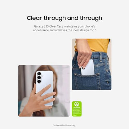 Samsung Galaxy S25 Clear Phone Case, Transparent Protective Cover, Sleek and Smooth Design, Durable, US Version, EF-QS931CTEGUS - color: Clear, style: Galaxy S25