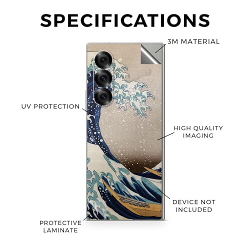 Phone Skin Compatible with Samsung Galaxy Z Fold 6 - Great Wave of Kanagawa - Premium 3M Vinyl Protective Wrap Decal Cover - Easy to Apply | Crafted in The USA by MightySkins - color: Great Wave Of Kanagawa, style: Matte Finish