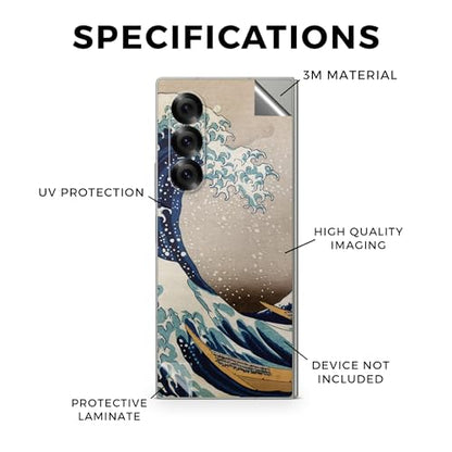 Phone Skin Compatible with Samsung Galaxy Z Fold 6 - Great Wave of Kanagawa - Premium 3M Vinyl Protective Wrap Decal Cover - Easy to Apply | Crafted in The USA by MightySkins - color: Great Wave Of Kanagawa, style: Matte Finish