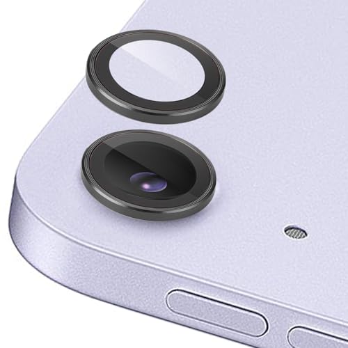 (2 Set for iPad Air 13 M3/ iPad Air 11/ iPad 11 A16 (2025) Camera Lens Protector, 9H Tempered Glass Camera Cover Protector Metal Ring Decoration Accessories (Black) - color: Black