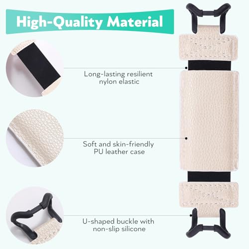 Secure Hand Strap for Kindle and Tablet - High Elasticity Finger Grip Holder Accessories for 6-8 Inches E-Book Tablet - color: Silver White