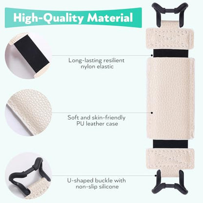 Secure Hand Strap for Kindle and Tablet - High Elasticity Finger Grip Holder Accessories for 6-8 Inches E-Book Tablet - color: Silver White
