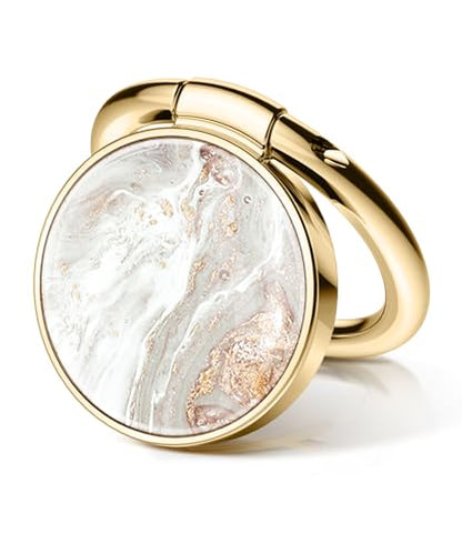 GVIEWIN Marble Cell Phone Ring Holder, Metal Kickstand Grip 360° Rotation - color: B-Pearlescent/Gold