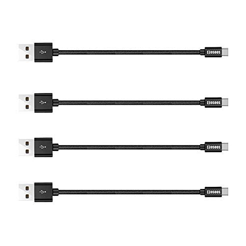 COSOOS 4 Short USB Type C Cables (9in/23cm) Nylon Braided Fast Charge & Sync USB C to USB 3.0 Cables for iPhone 16, 15, Samsung Galaxy S23 S22 S21 Note 10, Google Pixel,LG V20 G6, Charging Station