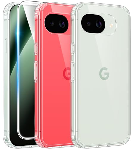 FNTCASE for Google Pixel 10a Case Clear with Screen Protector | Anti Yellowing, Military Grade Drop Protection Cell Cover, Rugged Shockproof Protective Bumper, Transparent Cases - color: B-Clear, size: for Google Pixel 10a (6.3 inch)