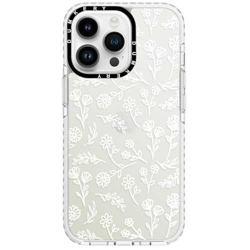 Dumkery Cute White Flowers Case Compatible with iPhone 14 Pro Max Clear Case, Floral Aesthetic Pattern, Soft TPU Full Body Protection Shockproof Slim Cases Cover for Girls Women - size: iPhone 14 Pro Max