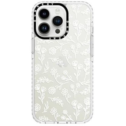 Dumkery Cute White Flowers Case Compatible with iPhone 14 Pro Max Clear Case, Floral Aesthetic Pattern, Soft TPU Full Body Protection Shockproof Slim Cases Cover for Girls Women - size: iPhone 14 Pro Max
