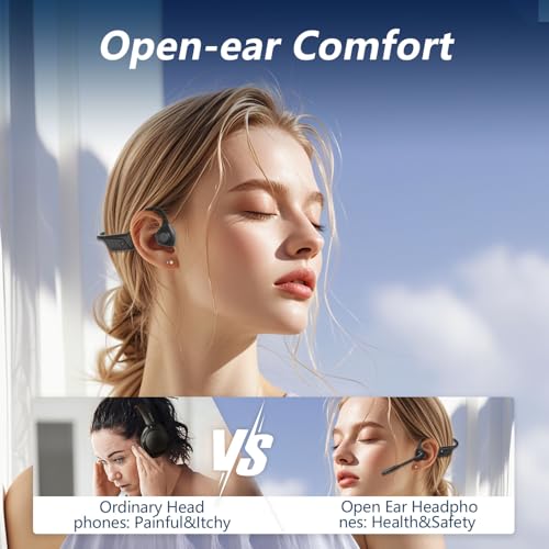 BANIGIPA Bluetooth Headset with Microphone, Open Ear Headphones with Mic