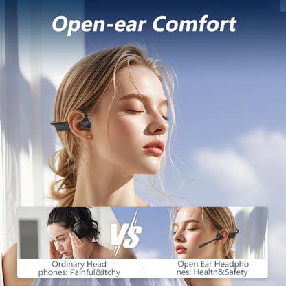 BANIGIPA Bluetooth Headset with Microphone, Open Ear Headphones with Mic