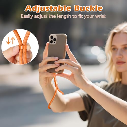 MoKo Phone Wrist Strap Anti-theft, Adjustable Phone Wrist Lanyard - color: Orange & Black