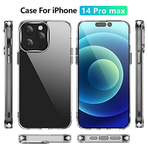 navor Transparent Diamond Clear Phone Case Compatible with iPhone 14 Pro Max 6.7-inch Lightweight Anti-Yellowing Scratch-Resistant Slim Fit Shockproof Military Grade Anti Drop [Clear] - size: iPhone 14 Pro Max 6.7"