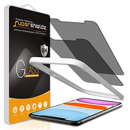 Supershieldz (2 Pack) Designed for Apple iPhone 11 and iPhone XR (6.1 inch) (Privacy) Anti Spy Tempered Glass Screen Protector with (Easy Installation Tray) Anti Scratch, Bubble Free