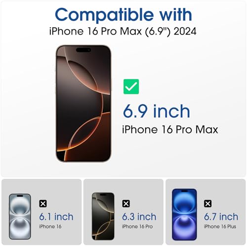 amFilm OneTouch for iPhone 16 Pro Max Screen Protector 6.9'' Tempered Glass - size: 16P-6.9”