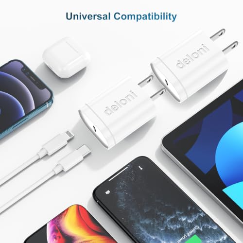 for iPhone Charger Fast Charging 10 FT, Long USB C to Lighting Cable 10 Foot with 20W USB C Rapid Phone Charger Block, Compatible with iPhone 14 Pro/13Pro Max/12/11Pro/Mini, 2 Pack-White - color: White, size: 10FT+10FT
