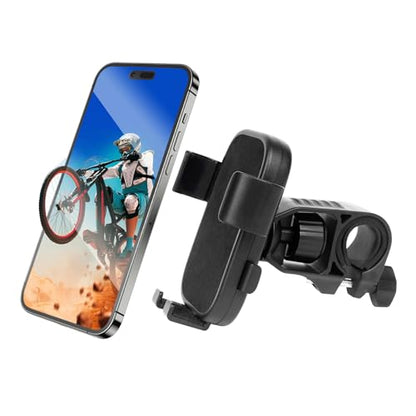Motorcycle Phone Holder, Anti Shake Bicycle Phone Clamp for Road Ebike/Scooter/Stroller-One Hand Operation 360°Rotation,Bike Accessories Handlebar Clip Holder, Black 94003 - color: Black2 Handlebar