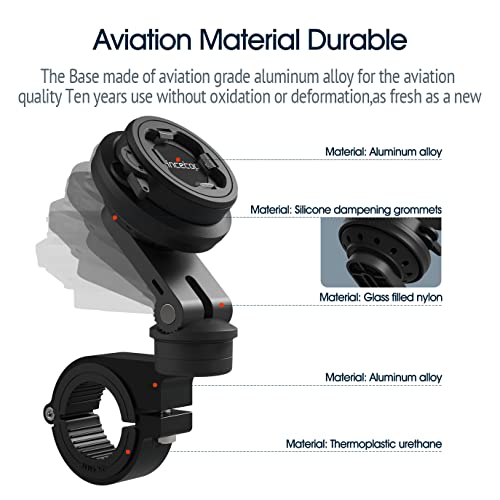 Motorcycle Phone Mount,Bike Cell Phone Holder with Vibration Dampener module,Out Front Bicycle Handlebar Mount for Mountain Road EBike,Scooter,Moto,MTB【Series C - 2nd Gen】Angle Adjustment Edition - color: 【Vibration Dampener】Handlebar Mount Pro-Black