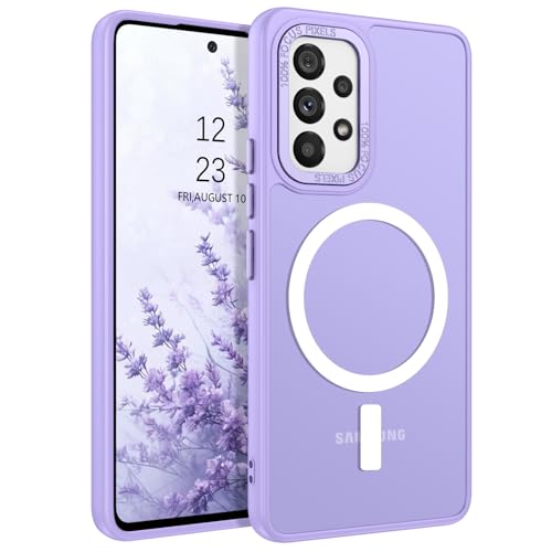GUAGUA for Samsung Galaxy A53 Case Compatible with MagSafe Galaxy A53 Magnetic Cases Slim Translucent Matte Skin Feeling Shockproof Protective Anti-Scratch Phone Case for Samsung A53 5G 6.5'', Purple - color: Purple, size: for Samsung A53 5G