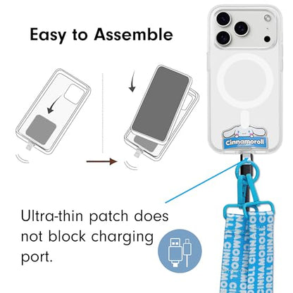 Sonix x Sanrio Crossbody Utility Phone Strap | Adjustable Lanyard Hands-Free Accessory, Universal Tether Tab Attachment - color: Cinnamoroll
