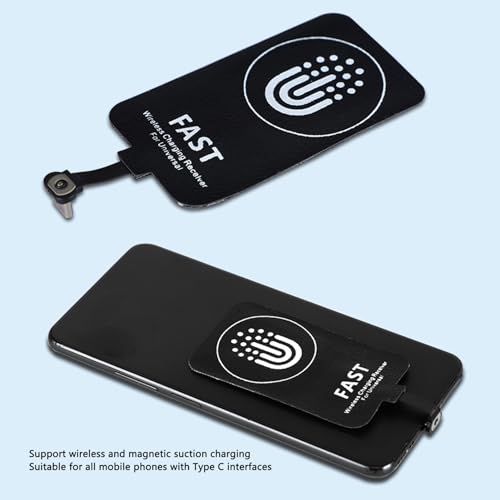 Type C Wireless Charging Receiver, Thin Magnetic Dual Purpose Charger Receiver, Charging Patch for All Type C Interface Cell Phones
