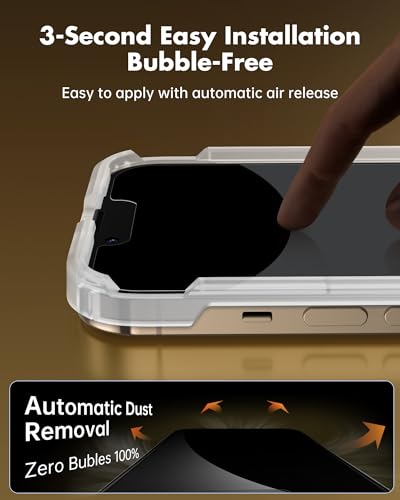 UNBREAKcable 4PCS Screen Protector for iPhone 13 Pro Max - 2 Privacy Tempered Glass+2 Clear Glass Double Shatterproof [Installation Frame] [9H Hardness] [Case Friendly] Anti-Scratch iPhone 6.7 inch - size: iPhone 13 Pro Max