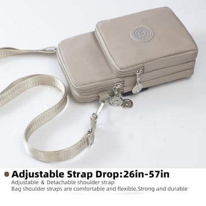 JANKS Small Crossbody Bags for Women Mini Cell Phone Purses Handbag Shoulder Bag - color: 010 Beige