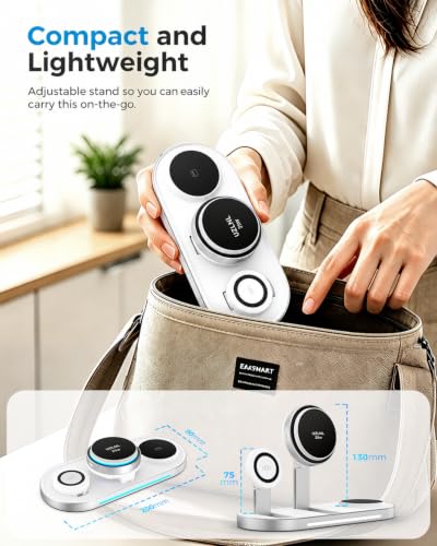 25W 3 in 1 Wireless Charging Station for Magsafe Charger for Apple Device - color: white