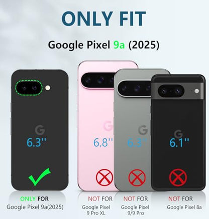 FNTCASE for Google Pixel 9A Case, Belt Clip, Built-in Screen Protector | Rugged Kickstand, 20FT Military-Grade Drop Protection, Full Body Heavy Duty Shockproof Holster, Hard Protective Cover
