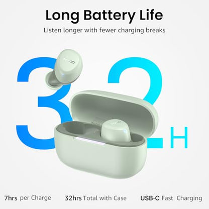 TOZO A1 Wireless Earbuds Bluetooth 5.3 Light Weight in Ear Headphones - color: Green