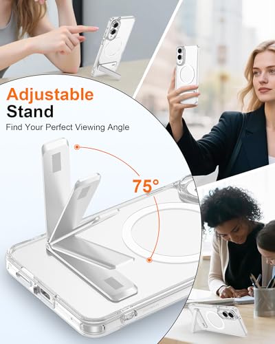 For Samsung Galaxy S26 Ultra Case with Stand MagSafe Crystal Clear Magnetic | Protective Android Phone Case, Slim Drop Protection, Built-in Kickstand for Galaxy S26 Ultra 5G Transparent Cover Phonecase
