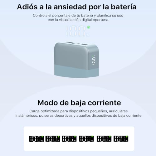 NOBIS Portable Charger 35W 20000mAh Power Bank Fast Charging - color: Light Blue