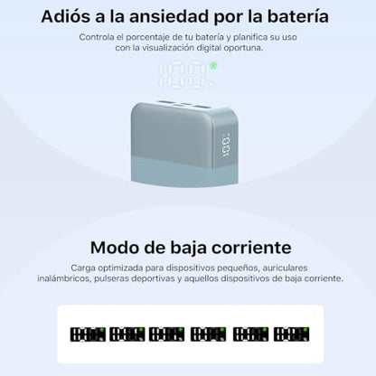 NOBIS Portable Charger 35W 20000mAh Power Bank Fast Charging - color: Light Blue