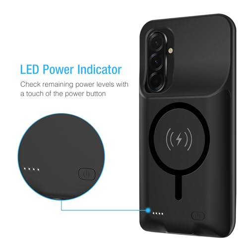 Battery Case for Galaxy A36/A56,Enhanced 10000mAh Portable Protective Wireless Charging Case Support Carplay Compatible with Galaxy A36/A56(6.7 inches),Rechargeable Extended Battery Charger Case-Black - size: for Galaxy A36/A56