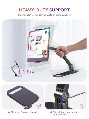 UPERFECT Portable Monitor & Tablet Stand, Heavy-Duty Carbon Steel Mount - size: 19 inch