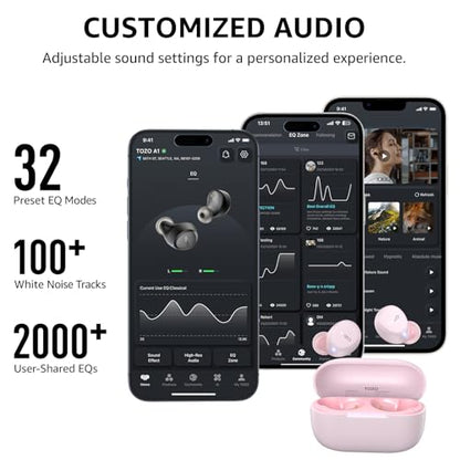 TOZO A1 Wireless Earbuds Bluetooth 5.3 Light Weight in Ear Headphones - color: Rose Gold