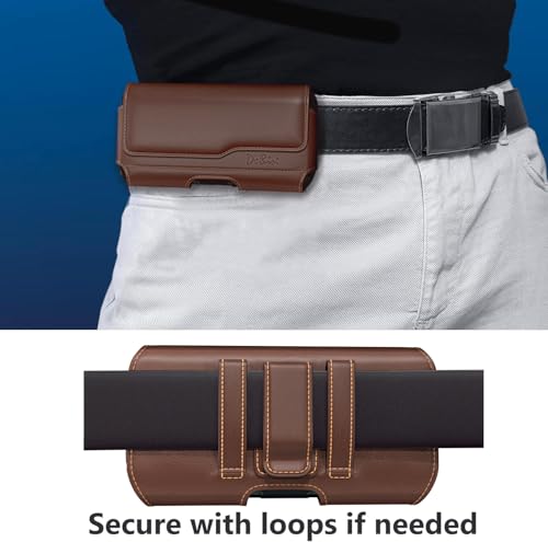Case for Galaxy S25 Ultra, S24 Ultra 5G, S24 FE, S23 Ultra, S22 Ultra, S21 Ultra, Note 20 Ultra - Cell Phone Belt Holster with Clip Carrying Pouch Holder Cover Brown - color: Brown, size: Samsung Ultra