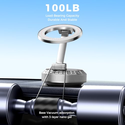Metal Magnetic Car Phone Holder for Magsafe Phone, Silver - color: Silver