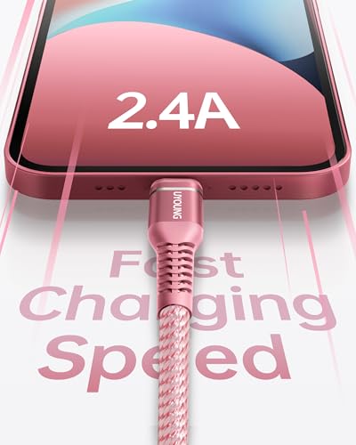 USB to Lightning Cable [Apple MFi Certified] iPhone Charger Long 10FT 3Pack - color: Pink, size: 10FT, style: USB A to Lightning