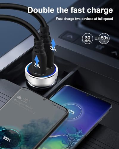 Car Port Charger For iPhone 17e 17 Pro Max Usb C Cigarette Lighter Adapter - color: Silver