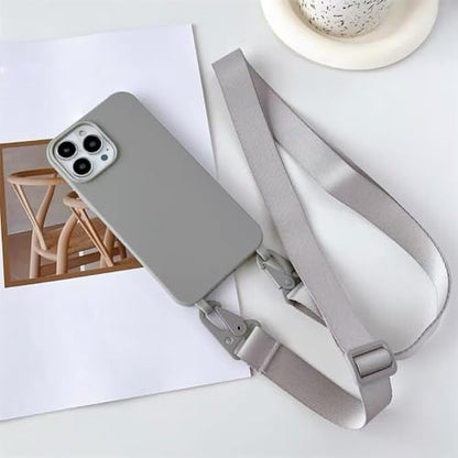 Crossbody Phone Case Compatible with iPhone 6/7/8/SE2/SE3, Cute Soft Silicone Cover with Lanyard Adjustable Shoulder Strap Shockproof Protector Women Girls Gray - color: Gray, size: iPhone 6/7/8/SE2/SE3