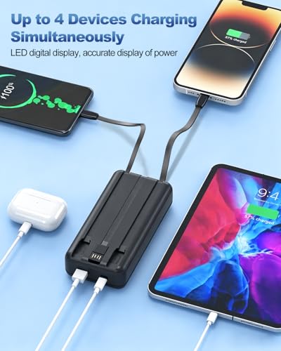 Portable Charger 40000mAh Power Bank, PD 22.5W Fast Charging - color: Black