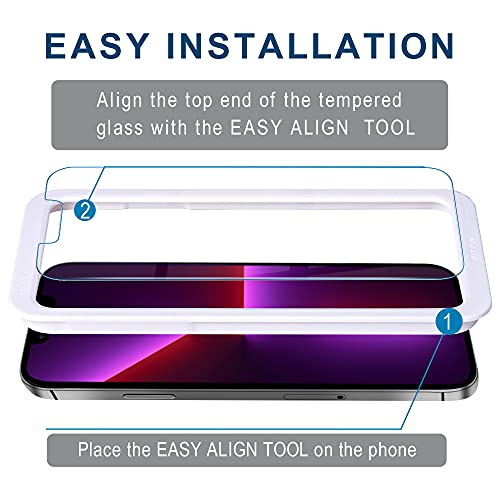 Arae Screen Protector for iPhone 14/iPhone 13/iPhone 13 Pro, HD Tempered Glass Anti Scratch Work with Most Case, 6.1 inch, 3 Pack - size: iPhone 13/13 Pro/14 6.1 inch