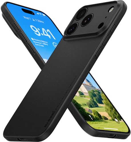 memumi Case for iPhone 17 Pro Max Ultra Thin 0.3mm Lightweight [No-Case Feeling] Matte Hard Cover with Camera Protection for iPhone 17 Pro Max Slim Cover in Minimalist Design, Frosted Black - color: Frosted Black