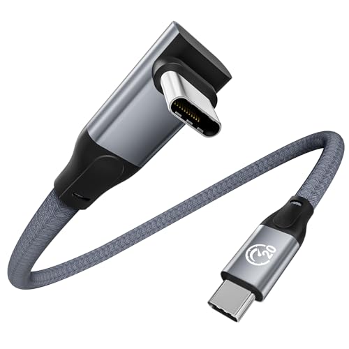 90 Degree USB C Cable 1ft, 90° Short USBC to USBC 3.2 20Gbps Data Cable - color: Gray, size: 1ft
